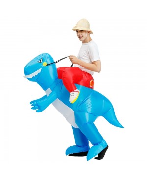 Dinosaur Ride on Inflatable Costume Blow up Costume for Adult/Child Blue