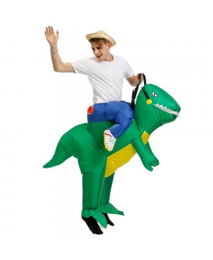 Dinosaur Ride on Inflatable Costume Blow up Costume for Adult/Child Green