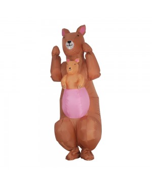 Kangaroo with Baby Kangaroo Inflatable Costume Halloween Christmas Costume For Adult 