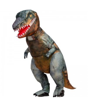 Gray T-Rex Tyrannosaurus Dinosaur Inflatable Costume Fancy Dress up Costume for Adult 