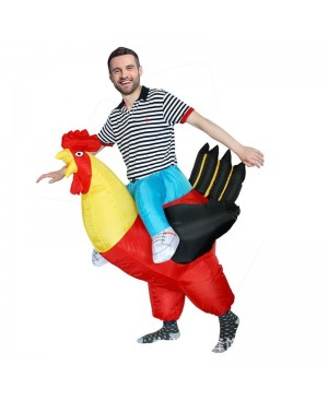 Red Rooster Cock Carry me Ride on Inflatable Costume Halloween Christmas Costume for Adult/Kid