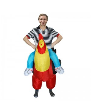 Red Rooster Cock Carry me Ride on Inflatable Costume Halloween Christmas Costume for Adult/Kid