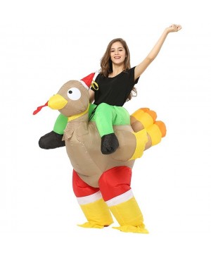 Turkey Carry me Ride on Inflatable Costume Thanksgiving Day Costume for Adult 