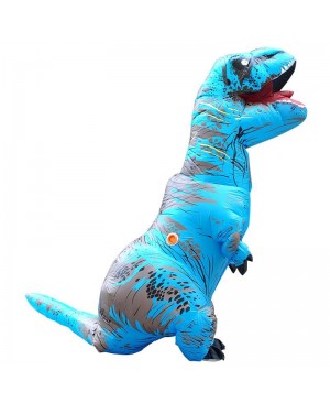 Blue Tyrannosaurus T-Rex Dinosaur Inflatable Costume Halloween Xmas for Adult/Kid
