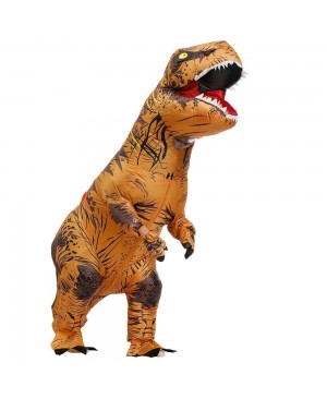 Brown Tyrannosaurus T-Rex Dinosaur Inflatable Costume Halloween Xmas for Adult/Kid