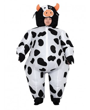 Cow Milk Cattle Inflatable Costume Halloween Christmas Costume for Adult/Kid