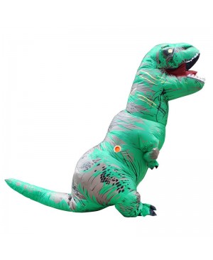 Green Tyrannosaurus T-Rex Dinosaur Inflatable Costume Halloween Xmas for Adult/Kid