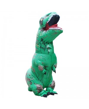 Green Tyrannosaurus T-Rex Dinosaur Inflatable Costume Halloween Xmas for Adult/Kid