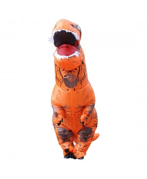 Orange Tyrannosaurus T-Rex Dinosaur Inflatable Costume Halloween Xmas for Adult/Kid