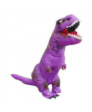 Purple Tyrannosaurus T-Rex Dinosaur Inflatable Costume Halloween Xmas for Adult/Kid