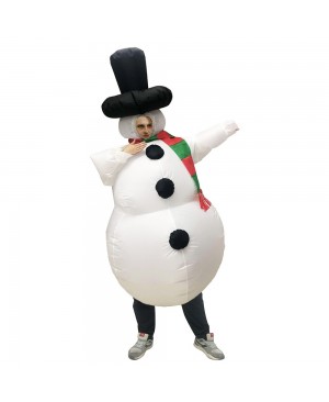 Snowman Inflatable Costume Halloween Christmas Costume for Adult/Kid