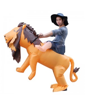 Orange Lion Carry Me Ride on Inflatable Costume Fancy Dress Cosplay Costume