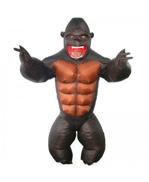 Gorilla Inflatable Costume Monkey Orangutan Gibbon Chimp Costume for Adult