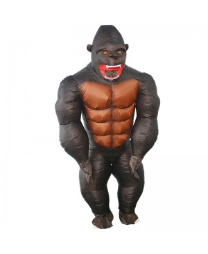 Gorilla Inflatable Costume Monkey Orangutan Gibbon Chimp Costume for Adult