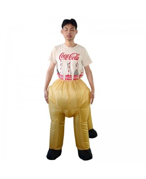 Yellow Centaur Half-man Half-horse Inflatable Costume Halloween Christmas Holiday Costume for Adult
