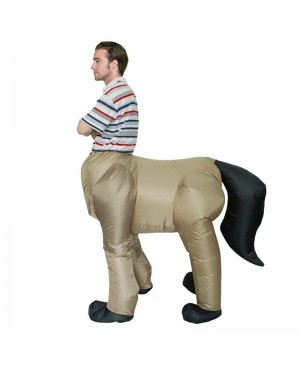 Brown Centaur Half-man Half-horse Inflatable Costume Halloween Christmas Holiday Costume for Adult