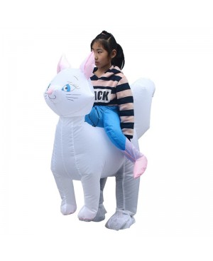 Cat Carry me Ride on Inflatable Costume Fancy Blow up Bodysuit for Child