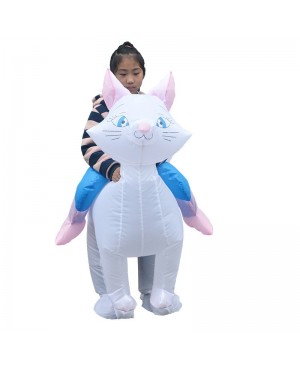 Cat Carry me Ride on Inflatable Costume Fancy Blow up Bodysuit for Child