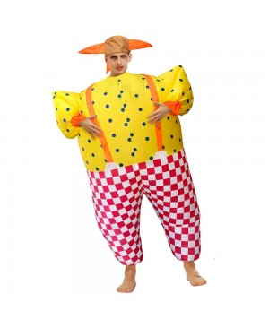 Clown Inflatable Costume Halloween Christmas Jumpsuit for Adult Party Time