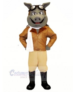 Air Hog Pig with White Scarf Mascot Costumes Animal