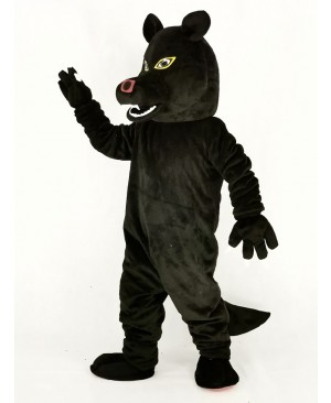 Fierce Black Wolf Mascot Costume Cartoon