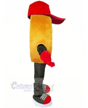 Funny Pizza with Red Hat Mascot Costumes Cartoon