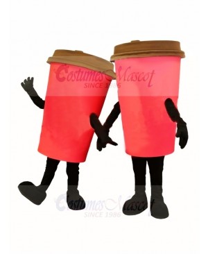 Red Coffee Cup Mascot Costume 