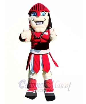 Red Spartan Knight Mascot Costume 