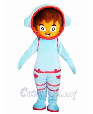 Blue Astronaut Mascot Costume 