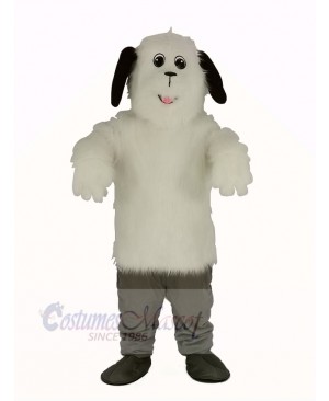 White Shaggy Maggy Dog Mascot Costume Animal