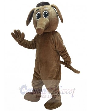 Cute Brown Comic Aardvark Mascot Costume