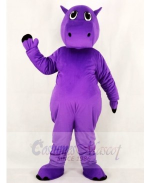 Cute Purple Hippo Mascot Costume School