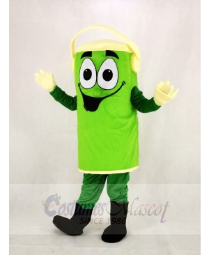 Green Peter Paint Can Mascot Costume Cartoon