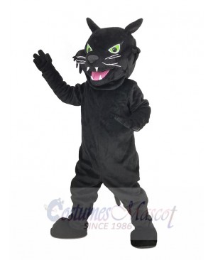 Fierce Black Panther with Green Eyes Mascot Costume Animal