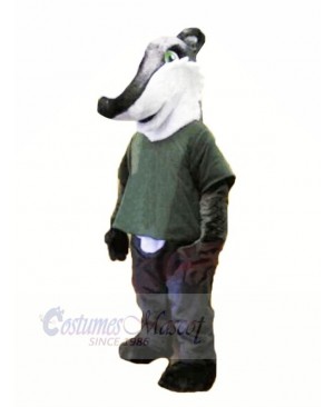 Gray Shirt Badger Mascot Costume Animal	