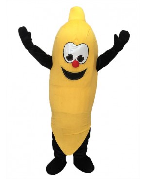 High Quality Realistic New Happy Yellow Banana Mascot Costume