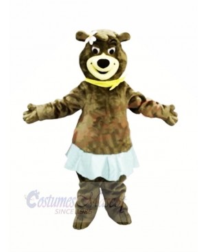 Female Bear with Blue Skirt Mascot Costumes Animal