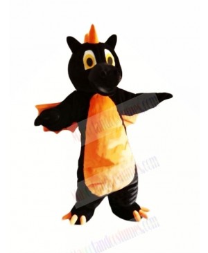 Black Dragon with Orange Wings Mascot Costumes Animal