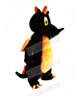 Black Dragon with Orange Wings Mascot Costumes Animal