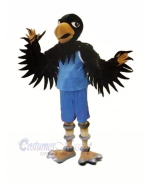 Black Hawk with Blue Suit Mascot Costumes Animal