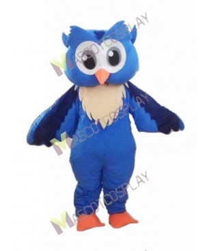 Adult Friendly Big Blue Owl Mascot Costume