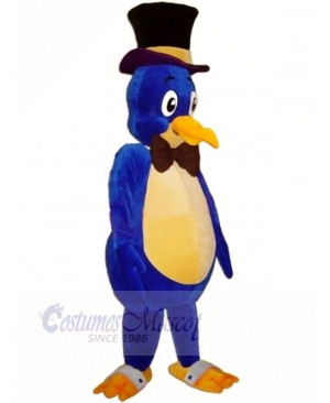 Blue Bird with Black Hat Mascot Costumes Animal	