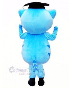 Winking Blue Cat Mascot Costumes Animal	