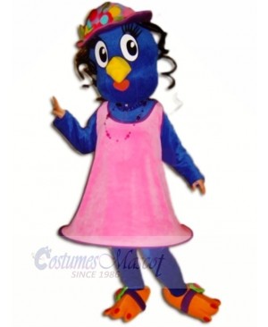 Blue Bird with Pink Dress Mascot Costumes Animal