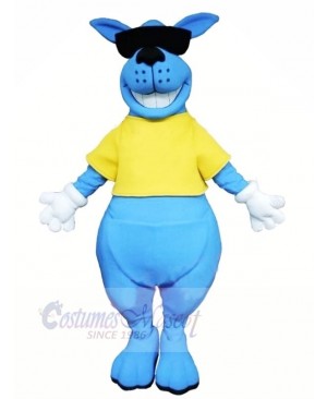 Smiling Blue Kangaroo Mascot Costumes Animal