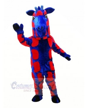 Blue and Red Giraffe Mascot Costumes Animal