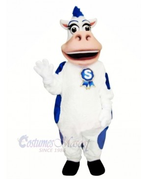 Blue and White Cow Mascot Costumes Animal