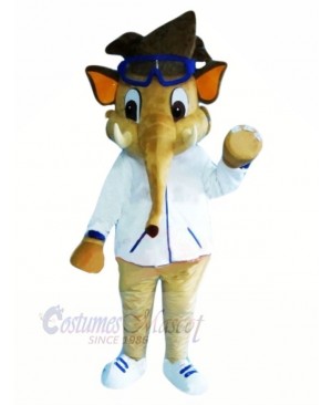 Boy Elephant with Glasses Mascot Costumes Animal