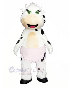 Cute White Cow Mascot Costumes Animal
