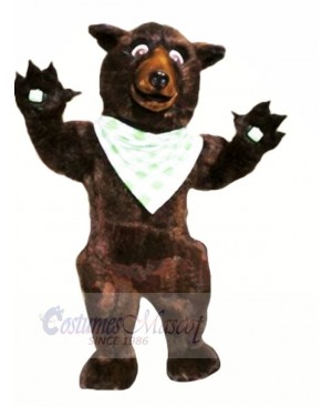 Brown Bear with White Silk Scarves Mascot Costumes Animal